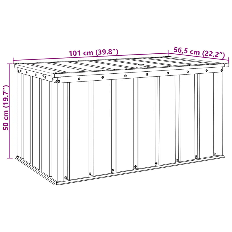 Garden Storage Box Black 101 x 56.5 x 50 cm Steel