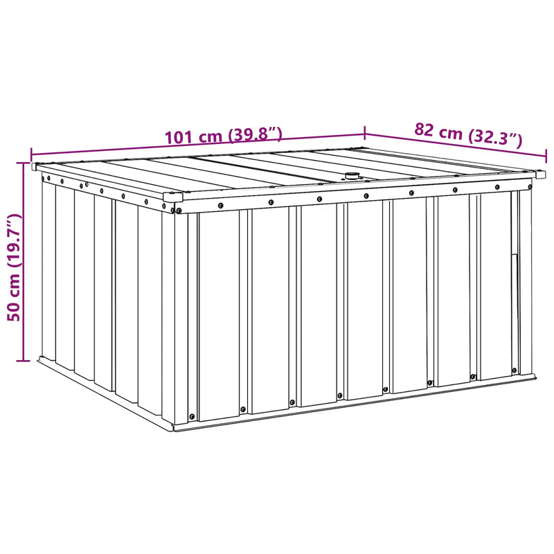 Garden Storage Box Black 101 x 82 x 50 cm Steel