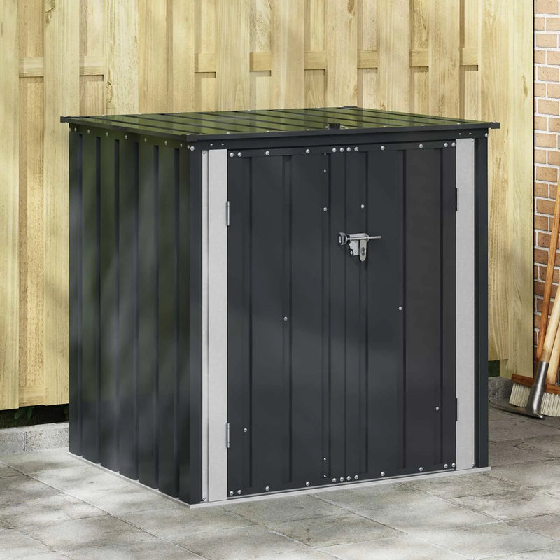 Garden Storage Box Black 101.5 x 82 x 100 cm Steel