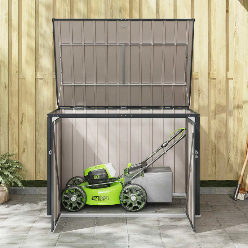 Garden Storage Box Black 151.5 x 107 x 100 cm Steel