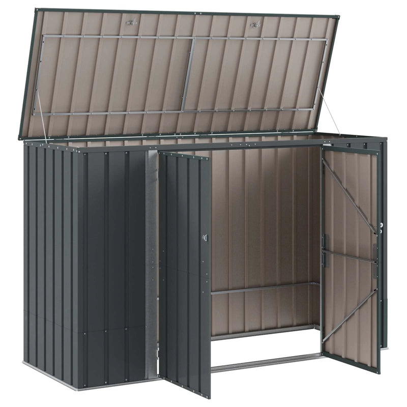 Garden Storage Box Black 214 x 82 x 132 cm Steel