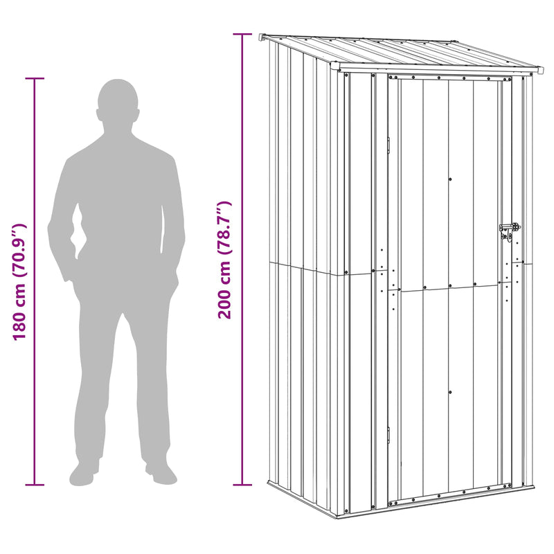 Garden Sheds Anthracite 103 x 74 x 200 cm Metal