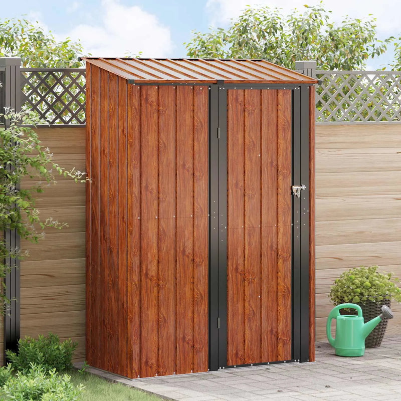 Garden Sheds Brown 140.5 x 74 x 200 cm Metal