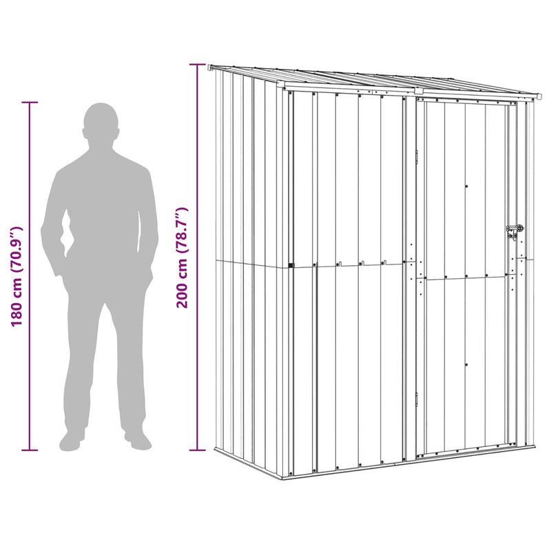 Garden Sheds Anthracite 153.5 x 86 x 200 cm Metal