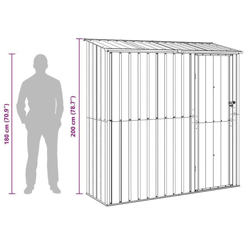 Garden Sheds Anthracite 203.5 x 73 x 200 cm Metal