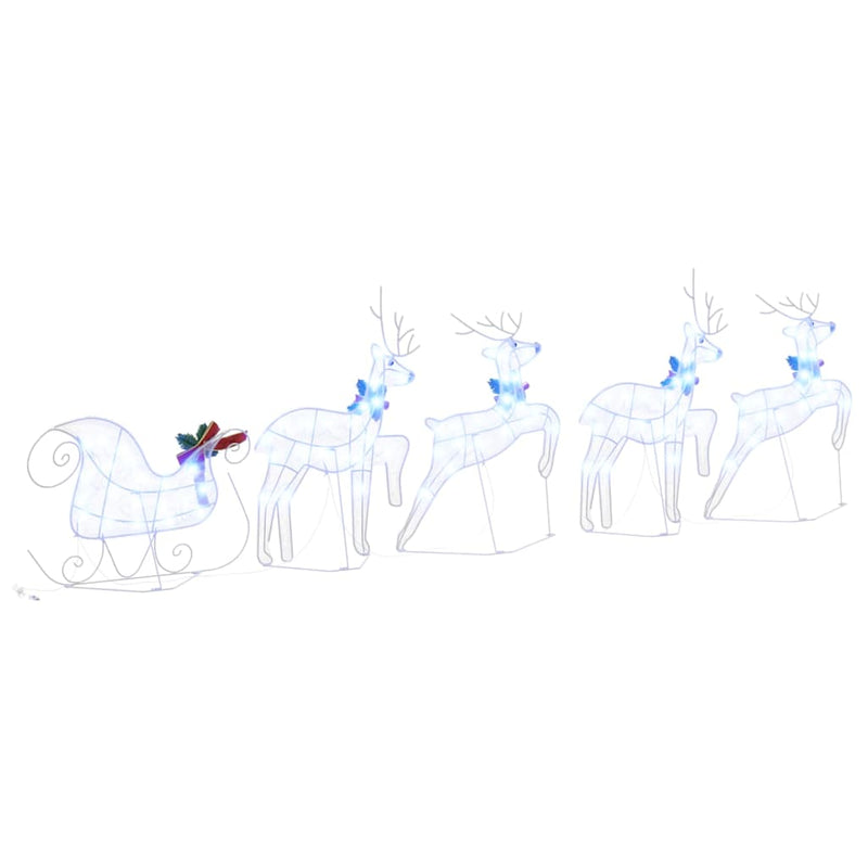 vidaXL LED Reindeers 5 pcs White Fabric