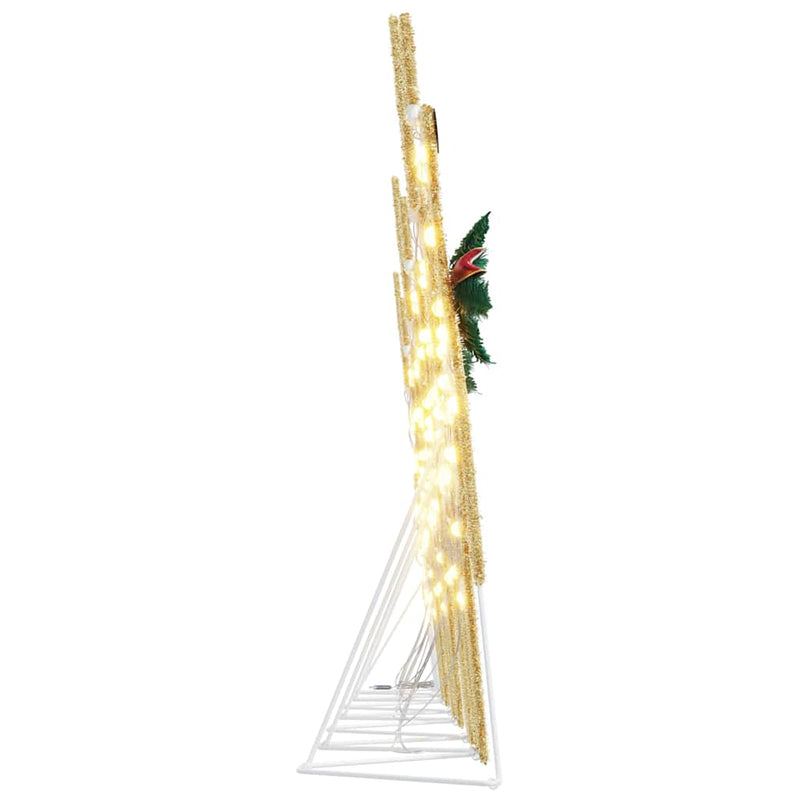 vidaXL LED Reindeers 7 pcs Gold Fabric