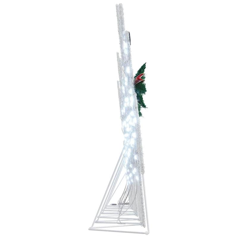 vidaXL LED Reindeers 7 pcs White Fabric