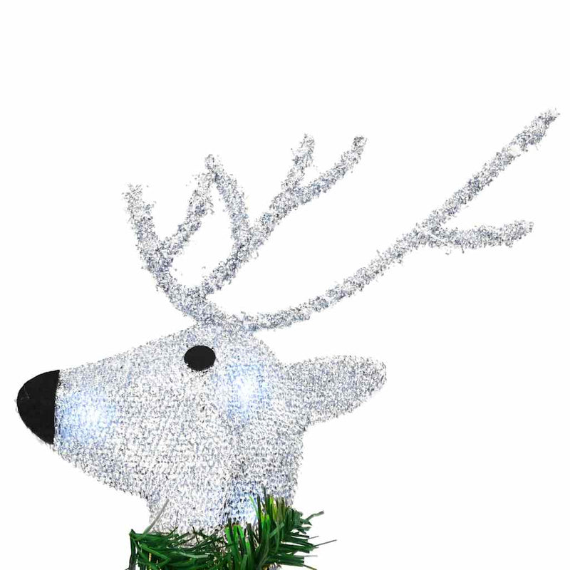 vidaXL LED Reindeers 4 pcs Silver Fabric