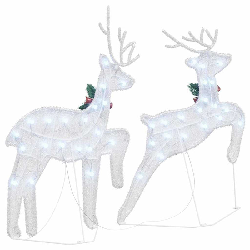 vidaXL LED Reindeers 2 pcs Cold White Fabric