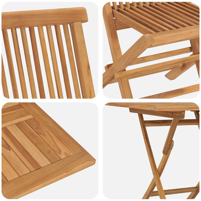 vidaXL Garden Dining Set 2 pcs Brown Solid teak wood