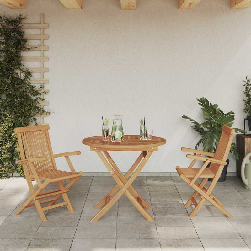 vidaXL Garden Dining Set 2 pcs Brown Solid teak wood