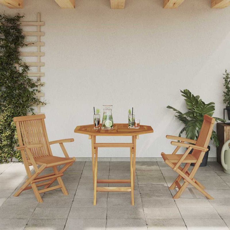 vidaXL Garden Dining Set 2 pcs Brown Solid teak wood