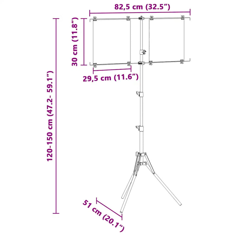 Target Stand Folding Black and White 82,5 x 51 x 150 cm Metal