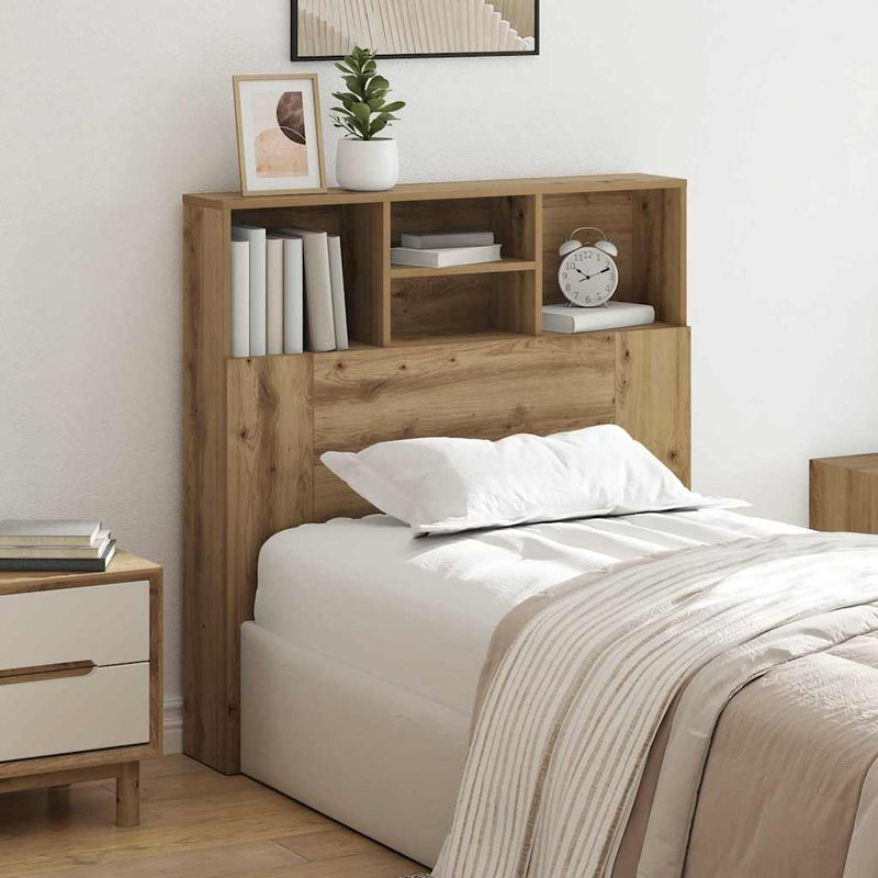 vidaXL Headboard Cabinet with Shelf Artisan Oak 100 x 19 x 103,5 cm
