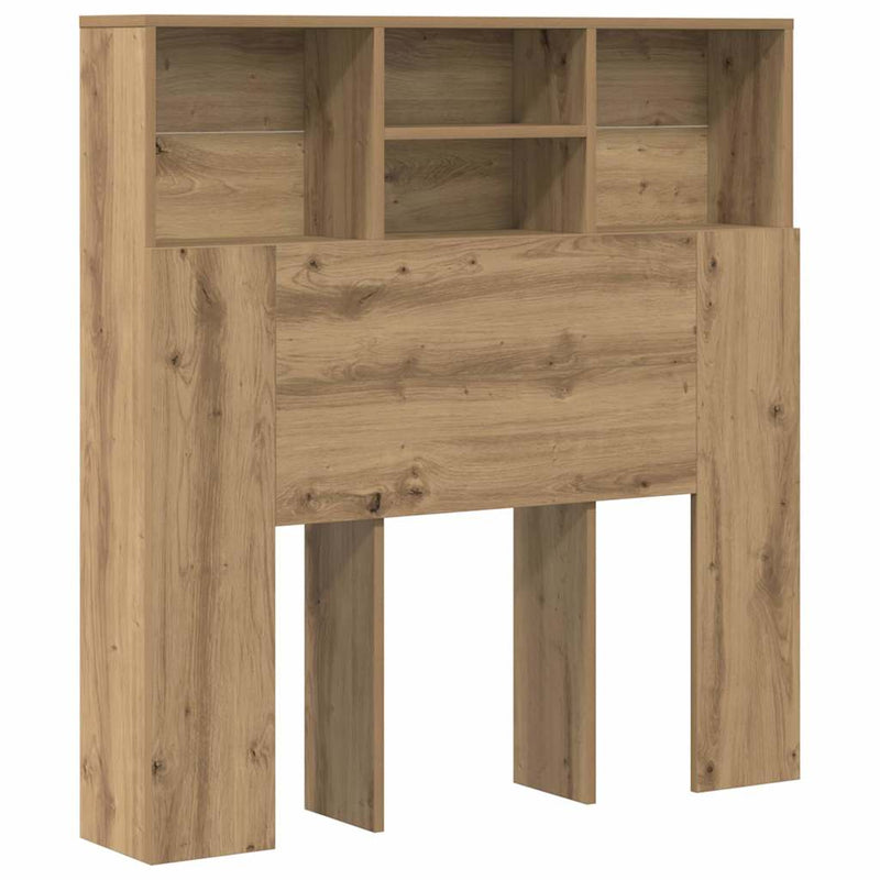 vidaXL Headboard Cabinet with Shelf Artisan Oak 100 x 19 x 103,5 cm