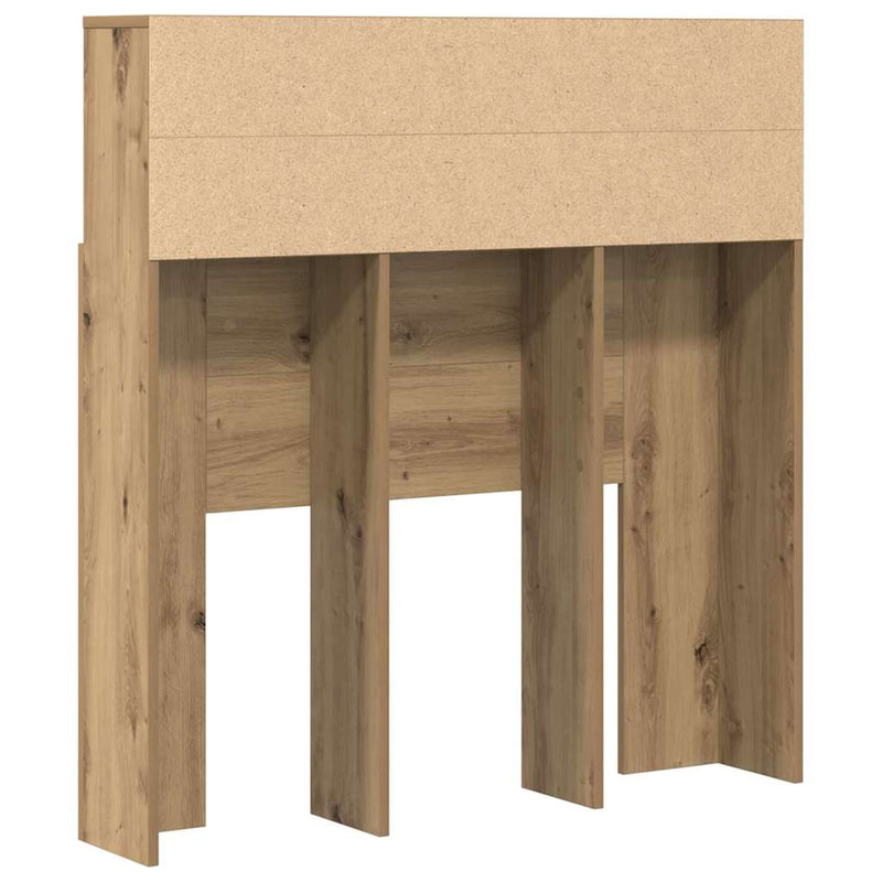 vidaXL Headboard Cabinet with Shelf Artisan Oak 100 x 19 x 103,5 cm