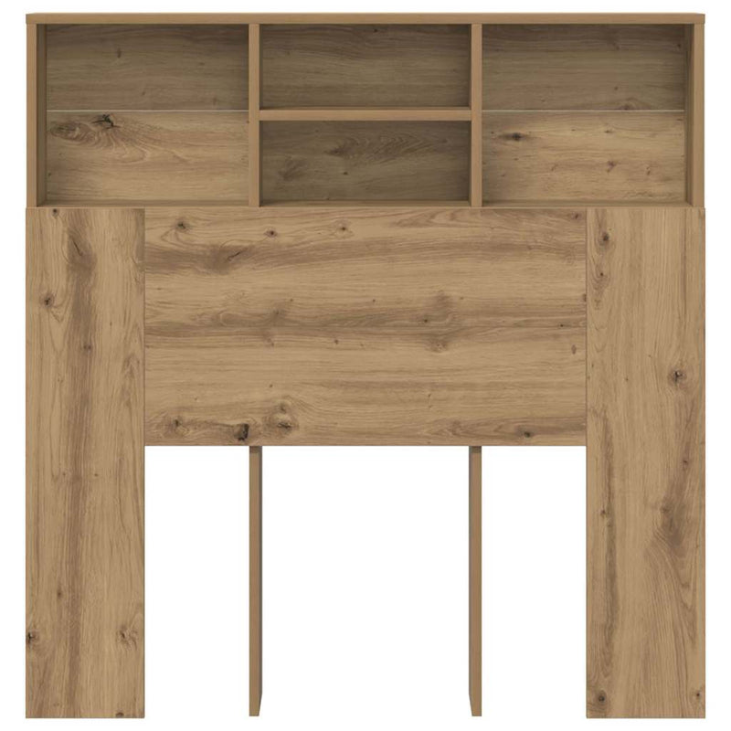 vidaXL Headboard Cabinet with Shelf Artisan Oak 100 x 19 x 103,5 cm