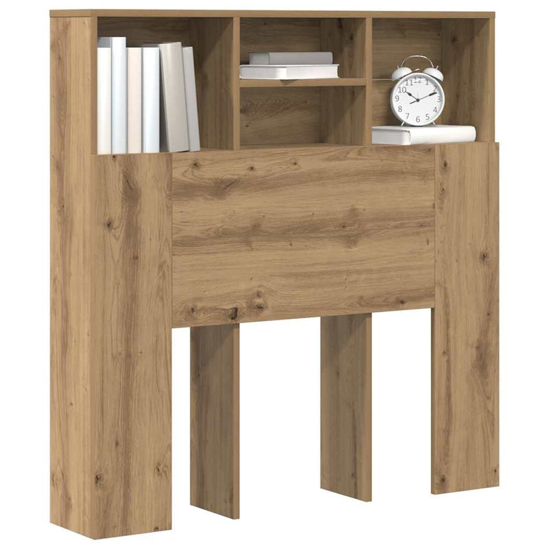 vidaXL Headboard Cabinet with Shelf Artisan Oak 100 x 19 x 103,5 cm