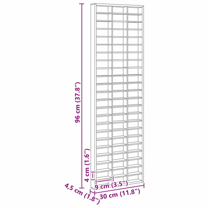 Wall Display Case Beige 30 x 4,5 x 96 cm Engineered Wood