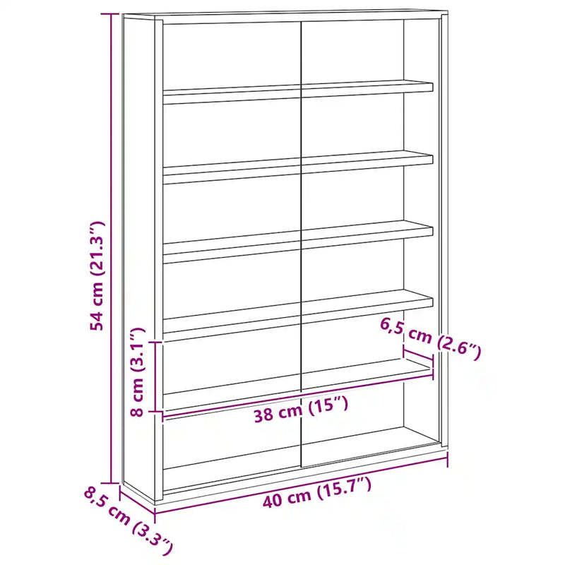 Wall Display Case with Shelf Beige 40 x 8,5 x 54 cm Plywood