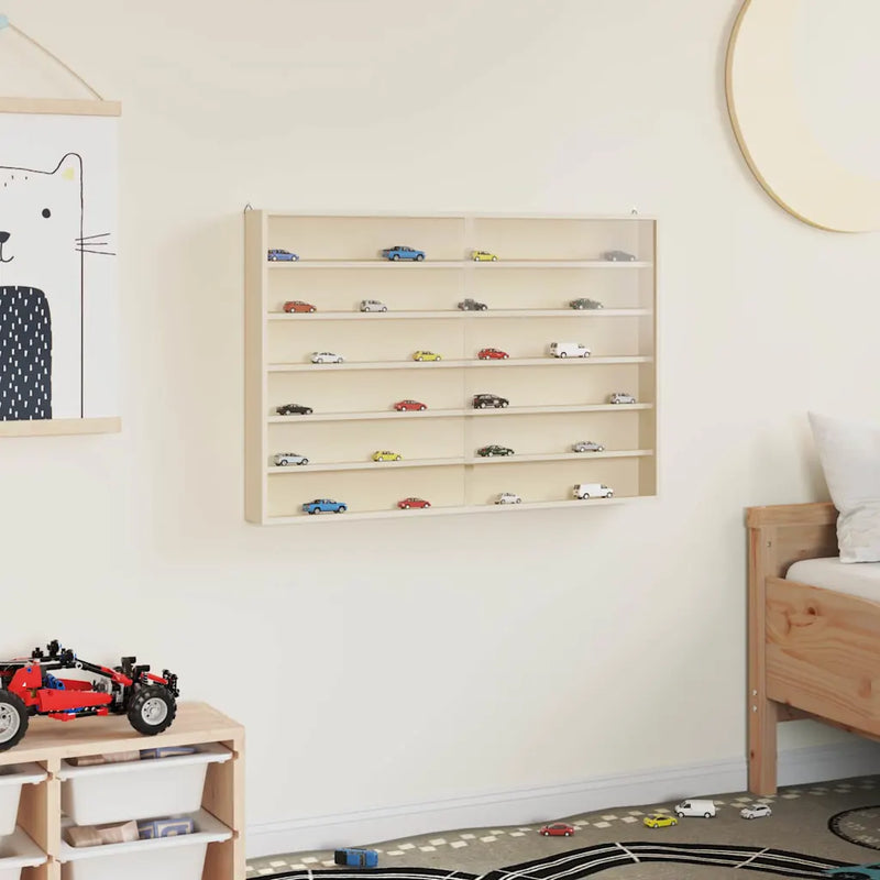 Wall Display Case with Shelf Beige 80 x 8,5 x 54 cm Plywood