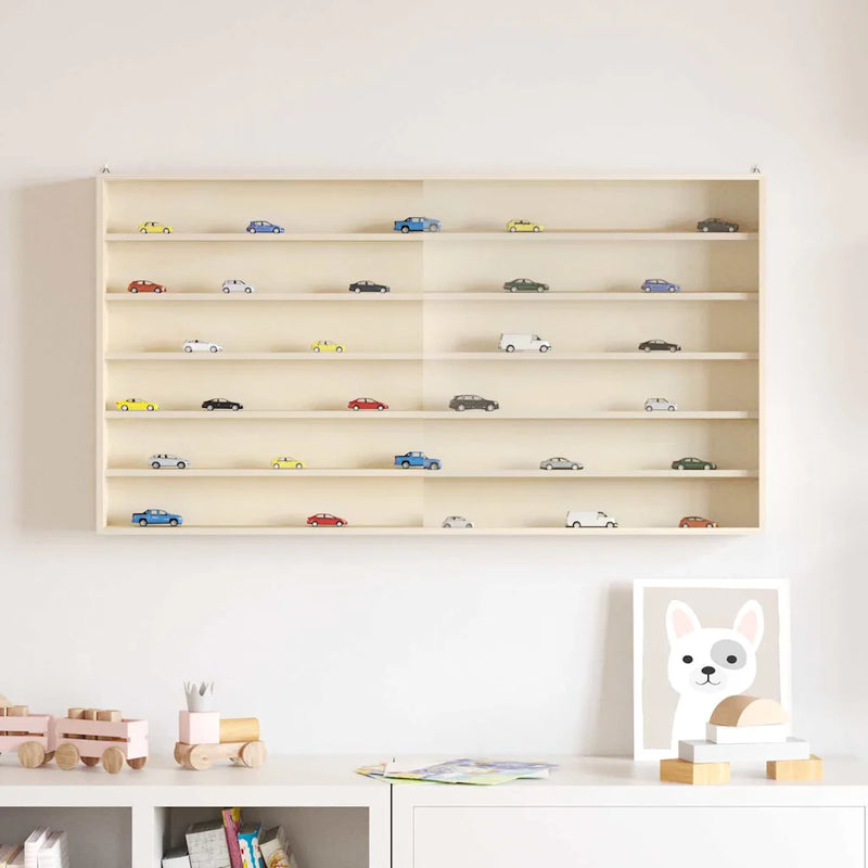 Wall Display Case with Shelf Beige 100 x 8,5 x 54 cm Plywood