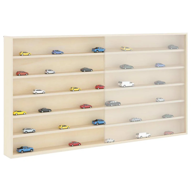 Wall Display Case with Shelf Beige 100 x 8,5 x 54 cm Plywood