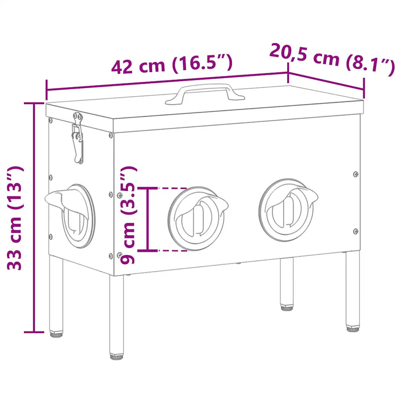 Chicken Feeder Silver 41.5 x 20.5 x 33 cm Galvanised Steel