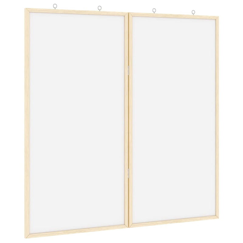 vidaXL Bulletin Board Folding White 80 x 80 x 1.4 cm Solid pine wood