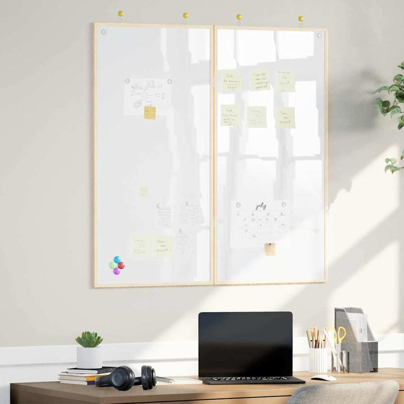 vidaXL Bulletin Board Folding White 80 x 80 x 1.4 cm Solid pine wood