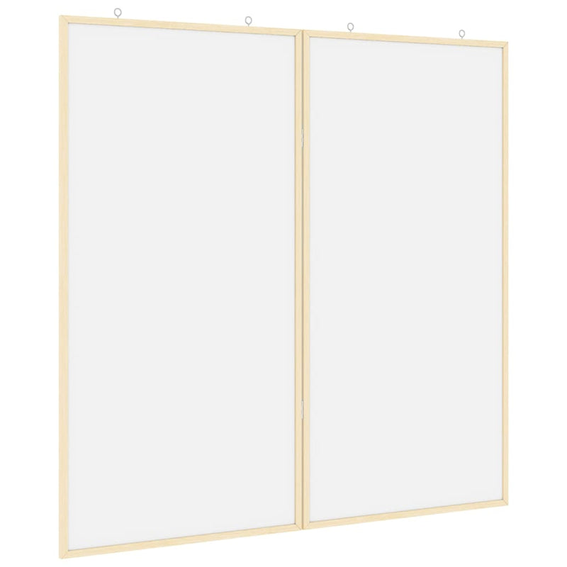 vidaXL Bulletin Board Folding White 80 x 80 x 1.4 cm Solid pine wood