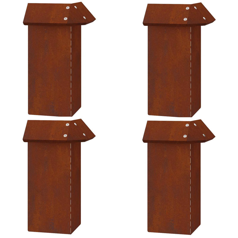 Snail Fence 4 pcs 13,5 x 13,5 x 25 cm Weathering Steel Rusty