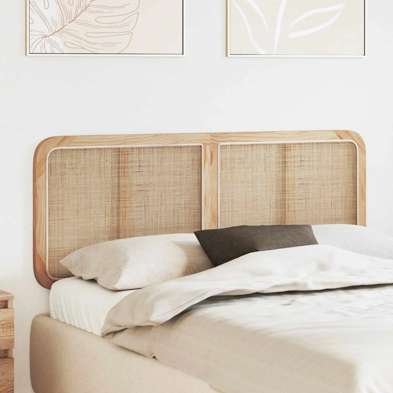 Headboard with Headboard Natural 140 x 55 x 3 cm Rattan