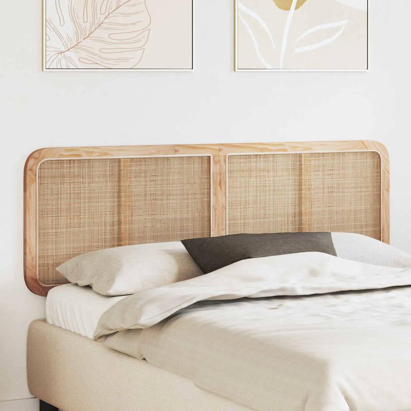 Headboard with Headboard Natural 160 x 55 x 3 cm Rattan
