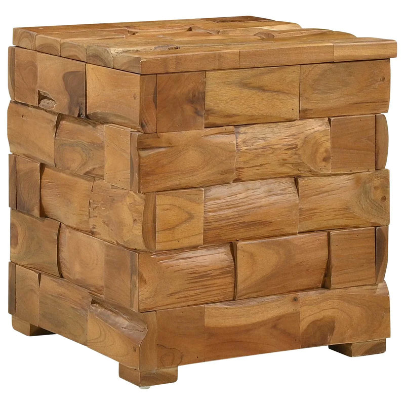 Storage Stool Brown 40.5 x 39.5 x 45 cm Solid Teak Wood