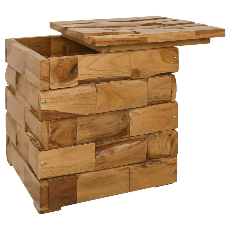 Storage Stool Brown 40.5 x 39.5 x 45 cm Solid Teak Wood