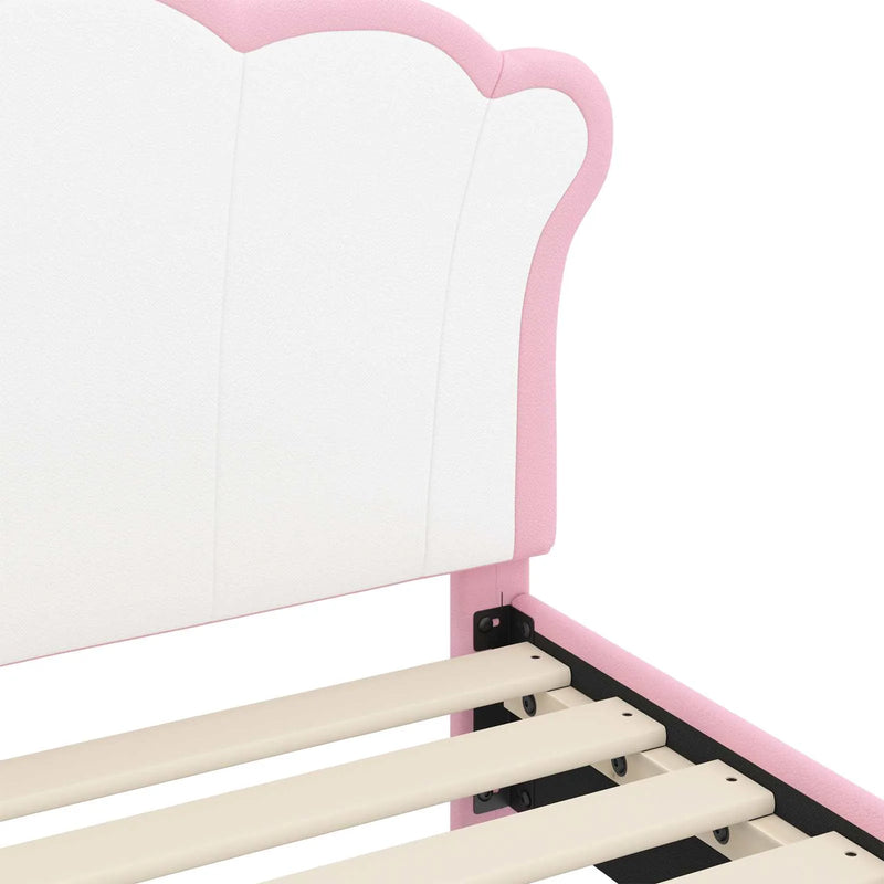 Kids'Bed Frame with Headboard Pink 90 x 190 cm PU