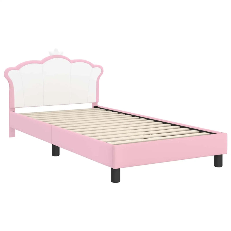 Kids'Bed Frame with Headboard Pink 90 x 190 cm PU