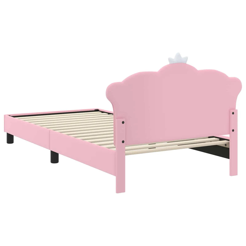 Kids'Bed Frame with Headboard Pink 90 x 190 cm PU