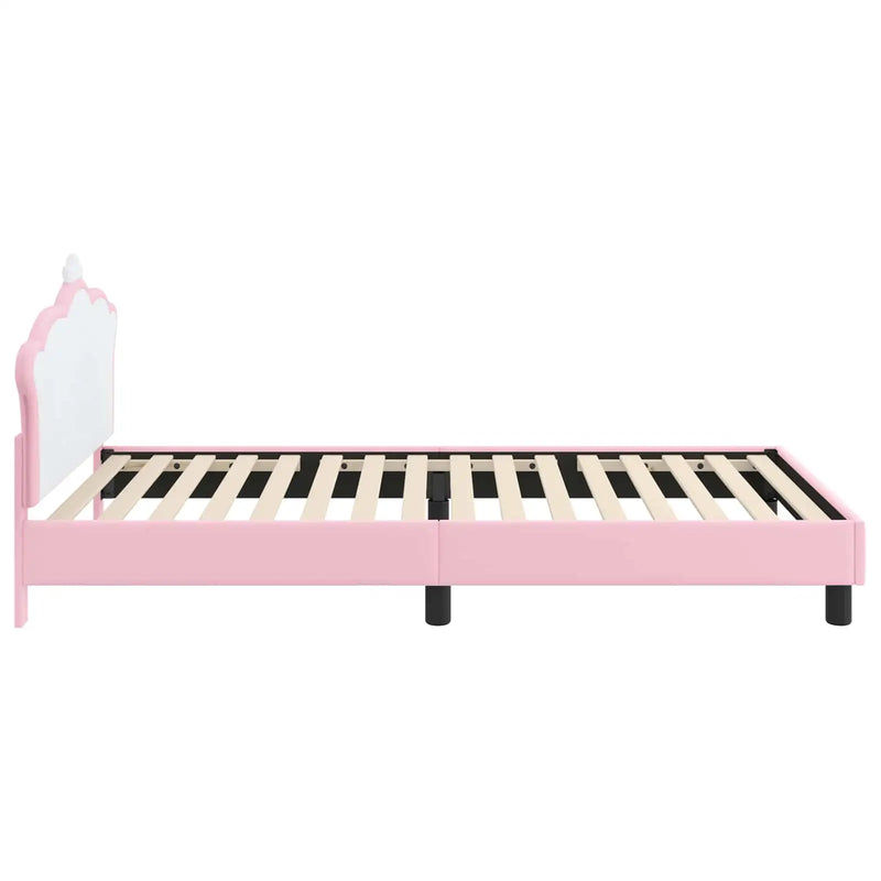 Kids'Bed Frame with Headboard Pink 90 x 190 cm PU