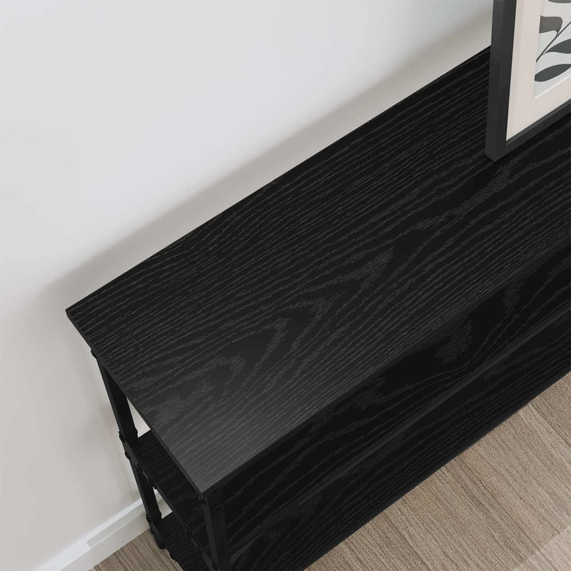 Console Table Black oak 100 x 22,5 x 75 cm Engineered Wood