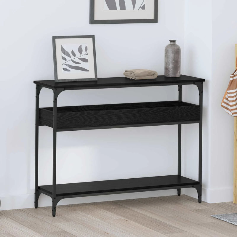 Console Table Black oak 100 x 29 x 75 cm Engineered wood