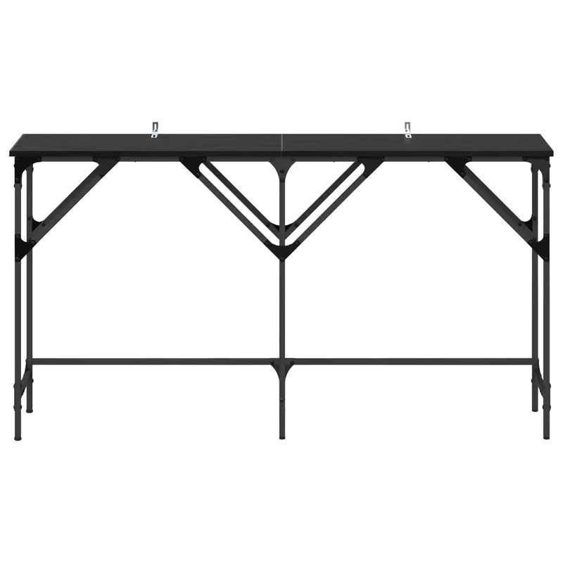 Console Table Black Oak 140 x 29 x 75 cm Engineered Wood