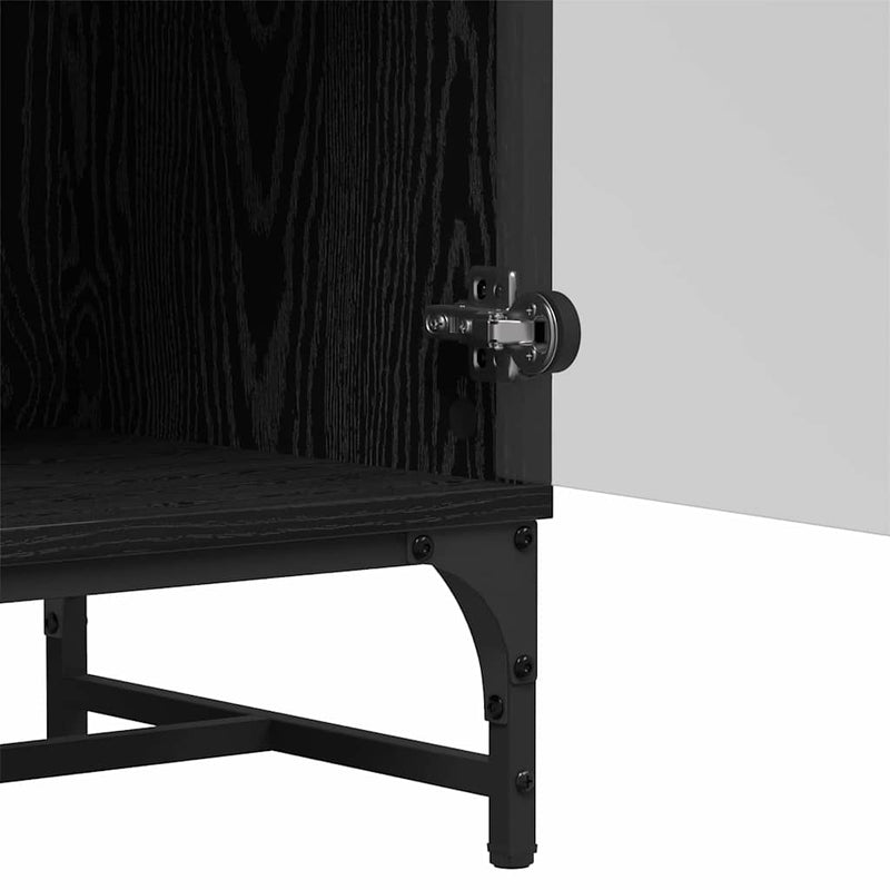 vidaXL Highboard Black oak 35 x 37 x 117 cm Engineered wood