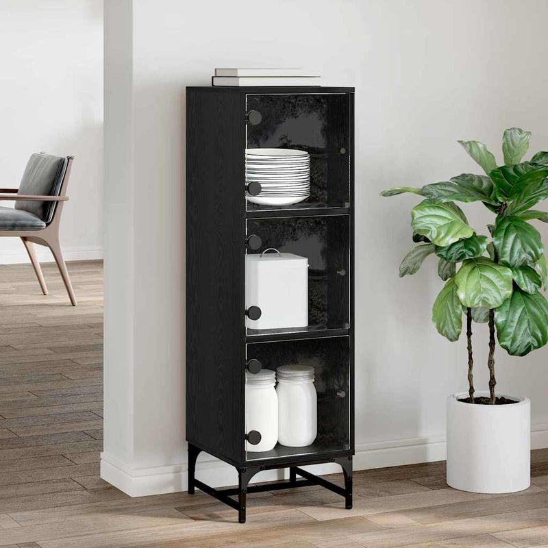 vidaXL Highboard Black oak 35 x 37 x 117 cm Engineered wood