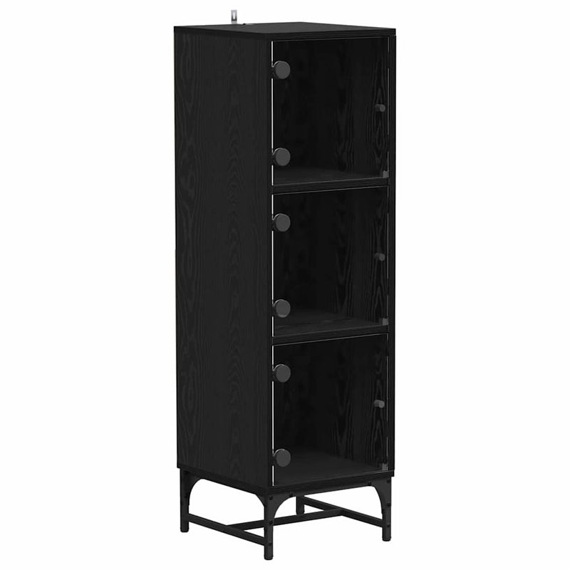 vidaXL Highboard Black oak 35 x 37 x 117 cm Engineered wood