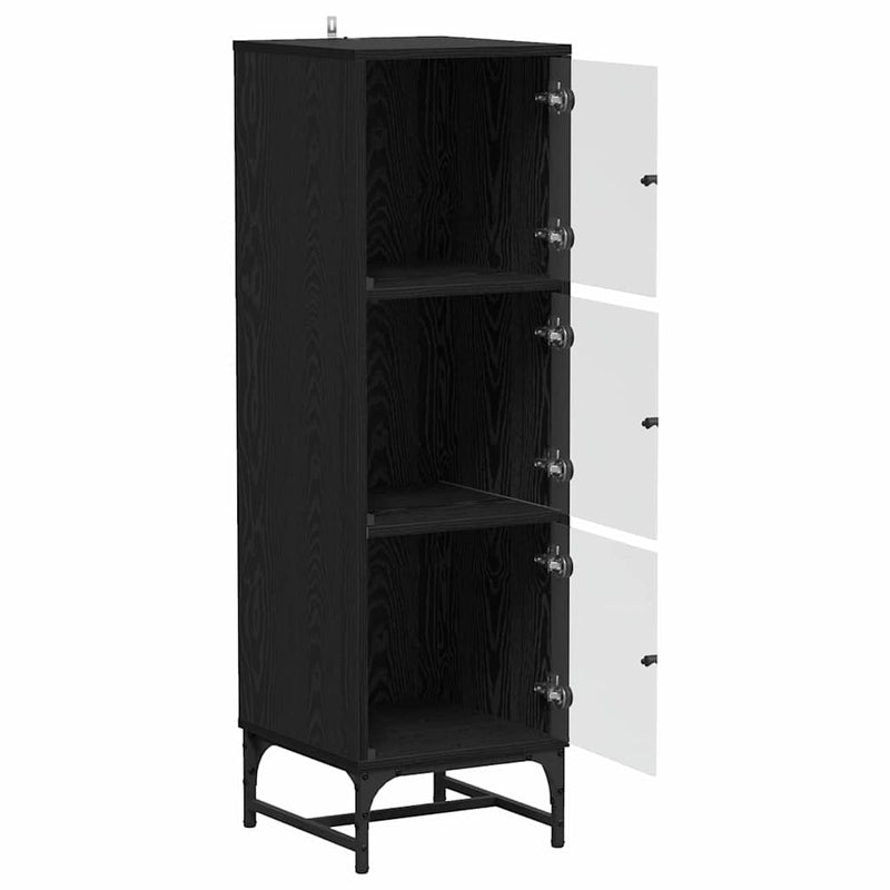vidaXL Highboard Black oak 35 x 37 x 117 cm Engineered wood