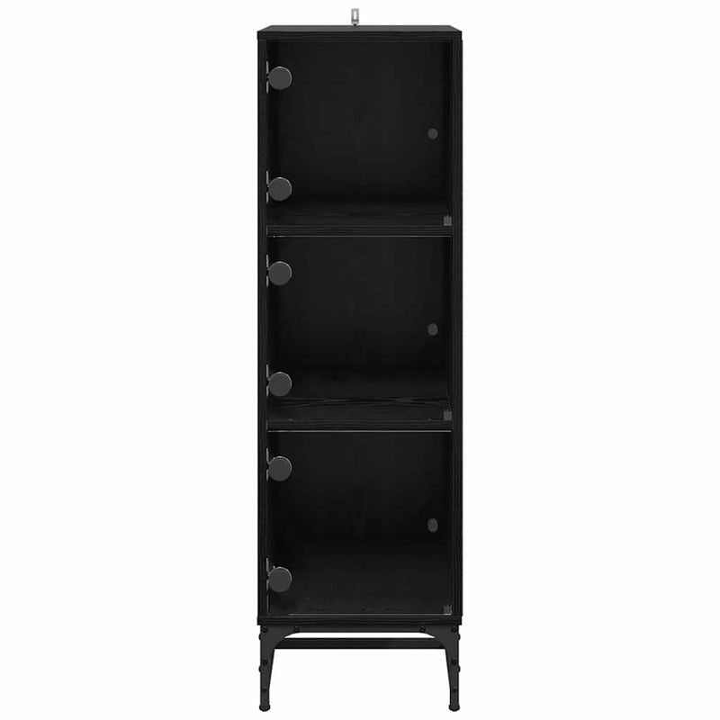 vidaXL Highboard Black oak 35 x 37 x 117 cm Engineered wood