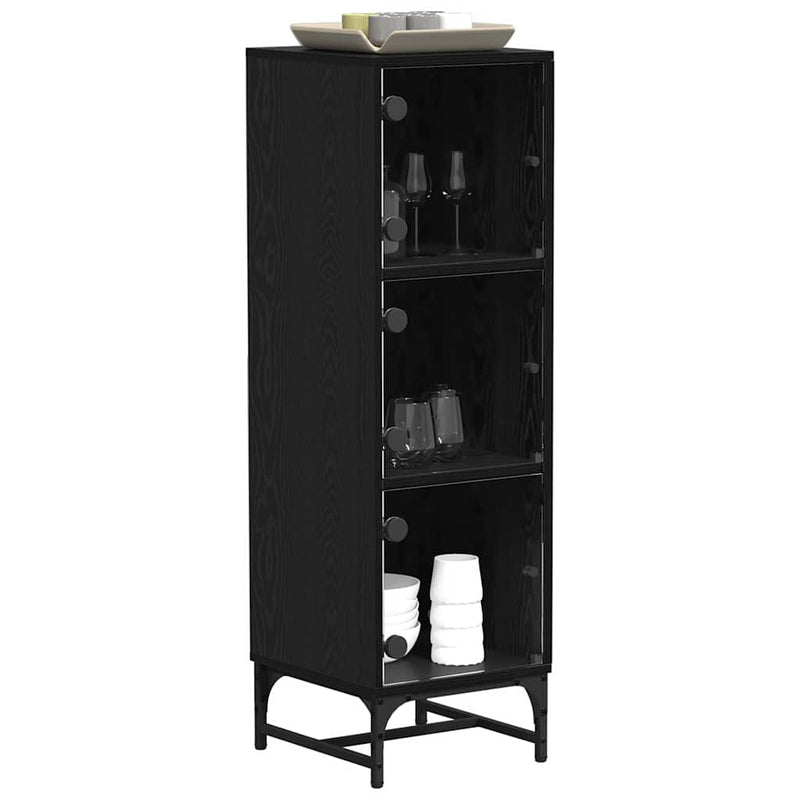 vidaXL Highboard Black oak 35 x 37 x 117 cm Engineered wood